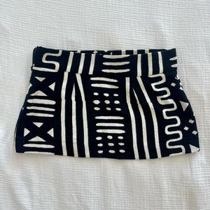 Free People Black and White Pattern Mini Skirt